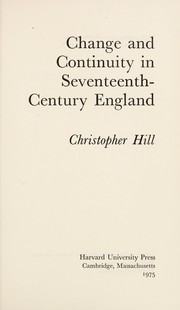 Change and continuity in seventeenth-century England