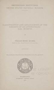 Classification and arrangement of the exhibits of an anthropological museum