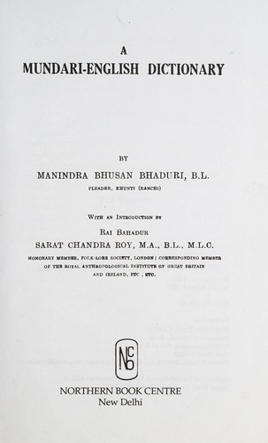 A Mundari-English dictionary