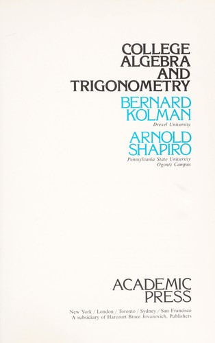College algebra and trigonometry