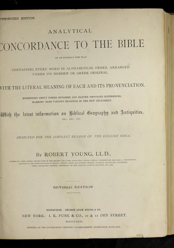 Analytical concordance to the Bible