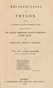 Recollections of Ceylon. After a residence of nearly thirteen years