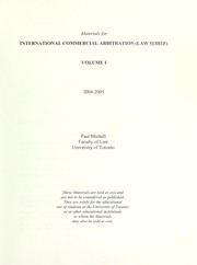 Materials for international commercial arbitration (513H1F)