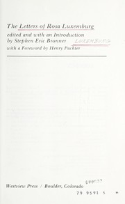 The letters of Rosa Luxemburg