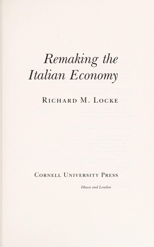 Remaking the Italian economy