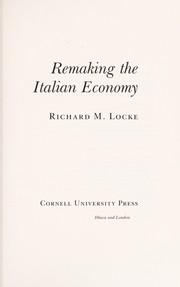 Remaking the Italian economy