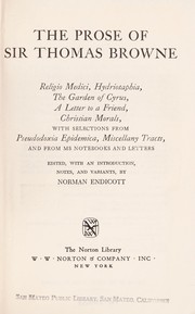 The prose of Sir Thomas Browne