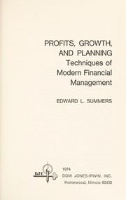 Profits, growth and planning