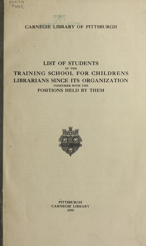 List of students in the Training school for children's librarians since its organization