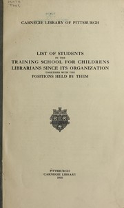 List of students in the Training school for children's librarians since its organization