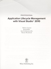 Professional application lifecycle management with Visual studio 2010