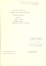 Cases and materials on commercial and consumer transactions. Statutory materials