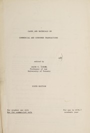 Cases and materials on commercial and consumer transactions