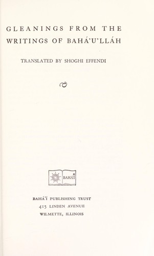 Gleanings from the writings of Baháʹuʹlláh