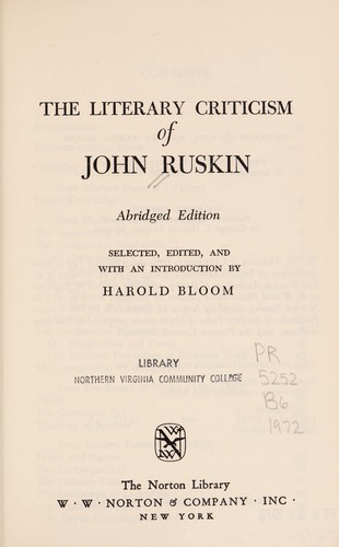The literary criticism of John Ruskin