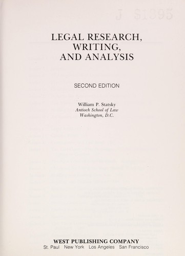 Legal research, writing, and analysis