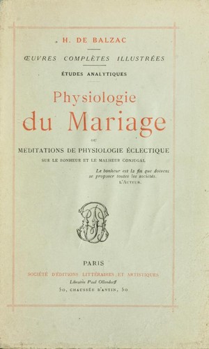 Physiologie du mariage