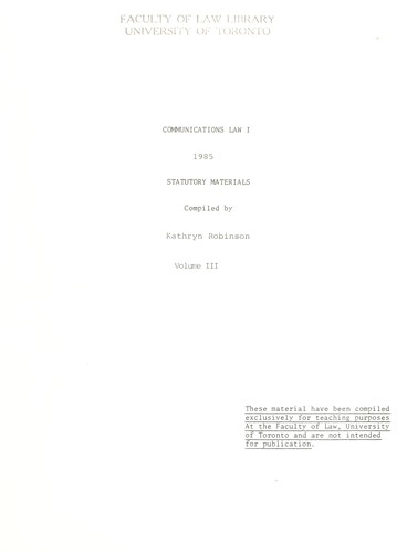 Communications law I