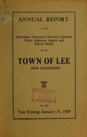 Report of the superintending school committee of the Town of Lee, N.H. for the year ending .