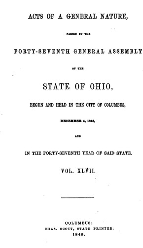 Acts of the State of Ohio
