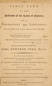 The first part of the Institutes of the Lawes of England