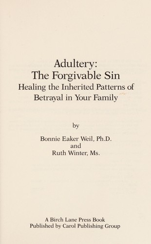 Adultery, the forgivable sin