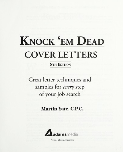 Knock 'em dead cover letters
