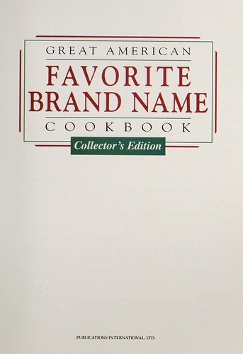 Great American favorite brand name cook book