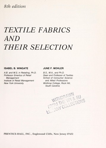 Textile fabrics and their selection