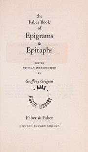 The Faber book of epigrams & epitaphs