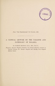A clinical lecture on the parasite and pathology of malaria