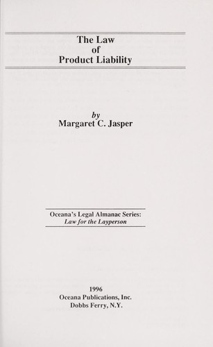 The law of product liability