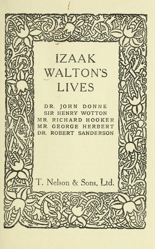 Izaak Walton's lives