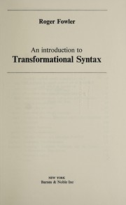An introduction to transformational syntax