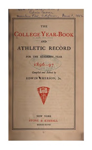 The College year-book and athletic record for the academic year 1896-197