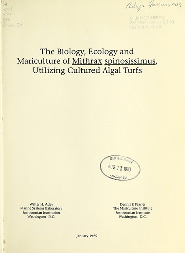 The biology, ecology and mariculture of Mithrax spinosissimus, utilizing cultured algal turfs