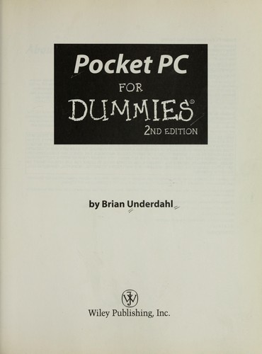 Pocket PC for dummies, second edition