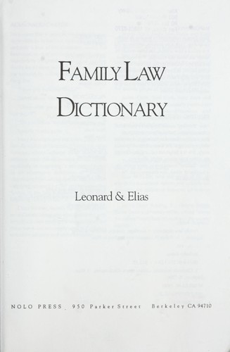 Family law dictionary