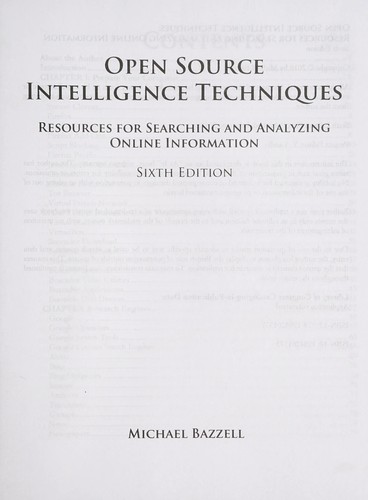 Open source intelligence techniques