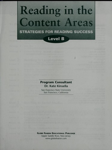 Reading in the Content Areas - Strategies for Reading Success - Level B