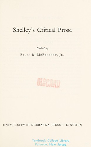 Shelley's critical prose