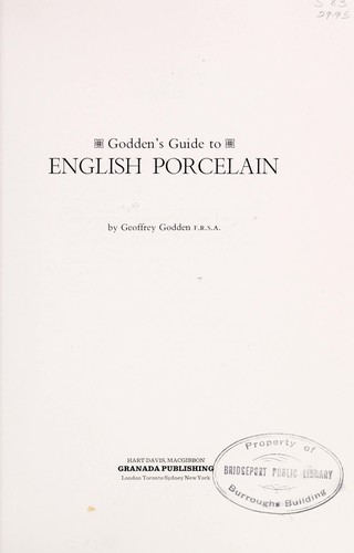 Godden's Guide to English Porcelain
