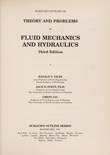 Schaum's outline of theory and problems of fluid mechanics and hydraulics