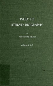 Index to Literary Biography