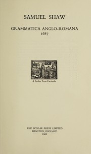 Grammatica Anglo-Romana, 1687