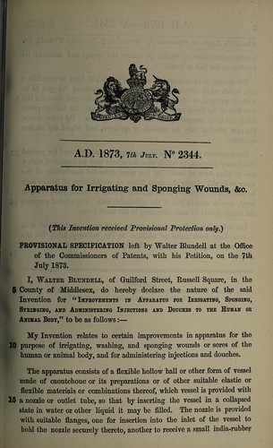 Specification of Walter Blundell