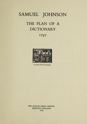 The plan of a dictionary, 1747