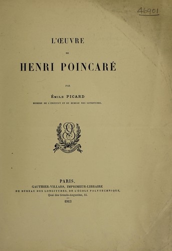 L'oeuvre de Henri Poincaré
