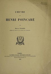 L'oeuvre de Henri Poincaré