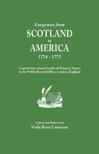 Emigrants from Scotland to America, 1774-1775